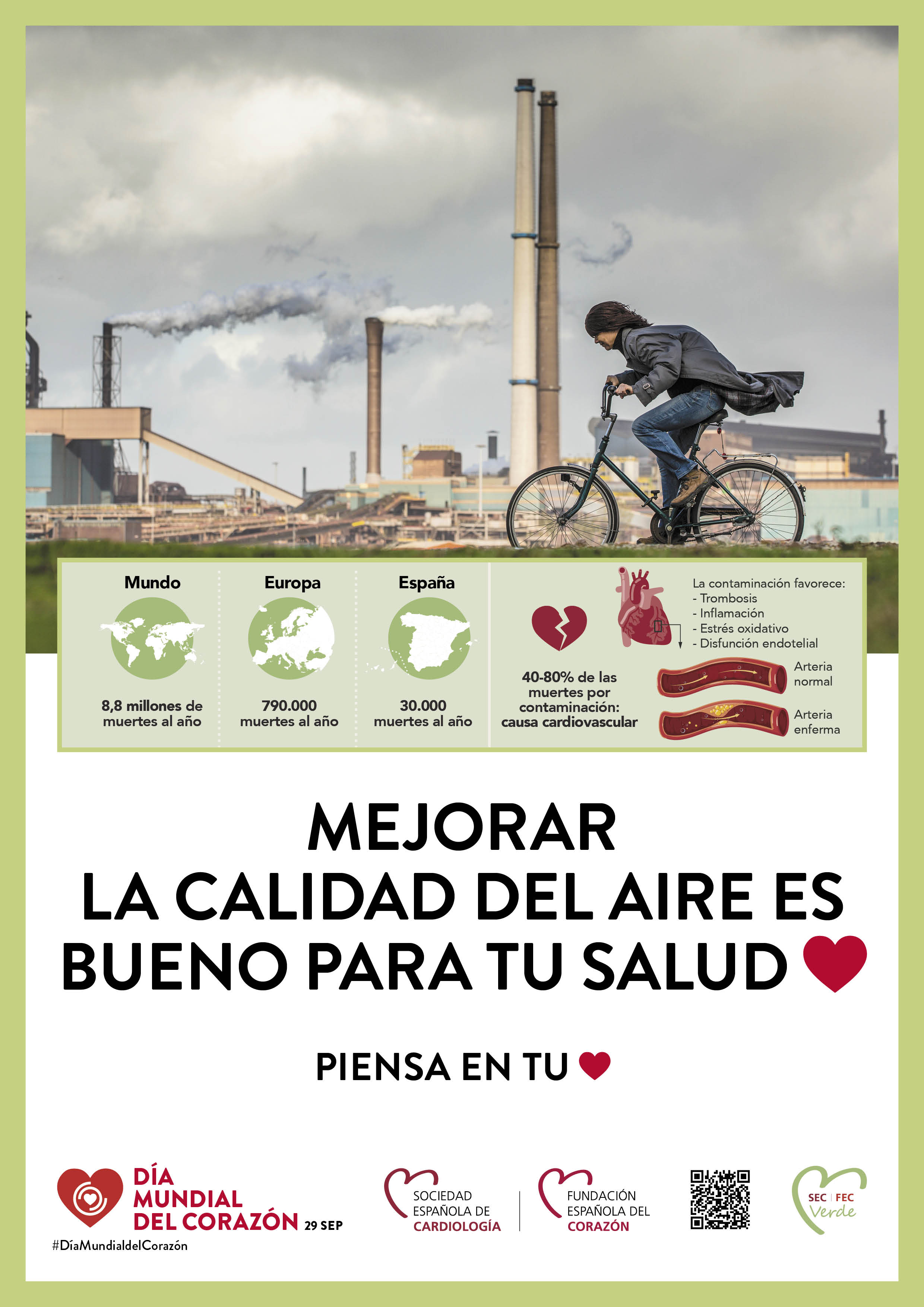 Dia Mundial del corazon Cartel Contaminación Ambiental